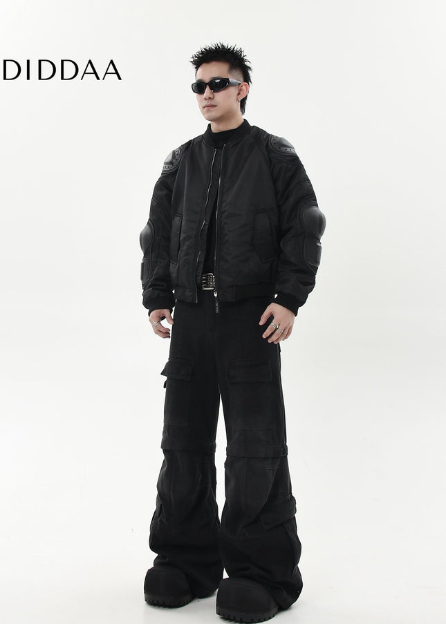 Black Distressed Multi-Pocket Cargo Jeans for Men - Women’s Jeans