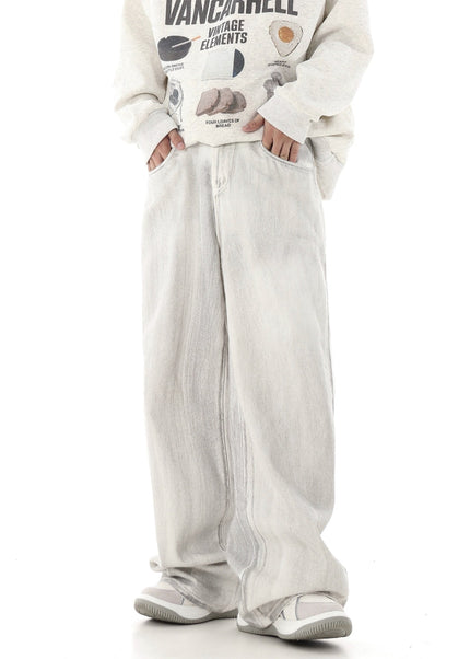 Black Distressed Wide-Leg High Street Jeans - Women’s Jeans