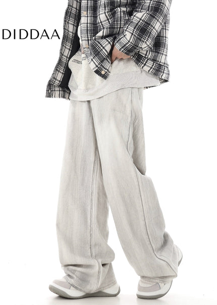 Black Distressed Wide-Leg High Street Jeans - Women’s Jeans