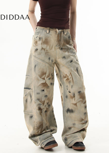 Black Distressed Wide Leg Scimitar Jeans Unisex - Women’s Jeans