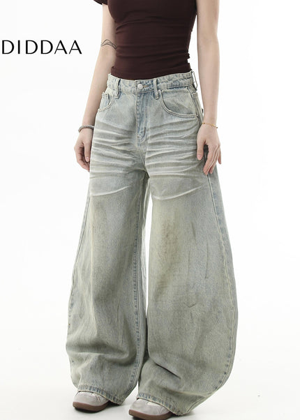 Black Distressed Wide-Leg Vintage Machete Jeans - Women’s Jeans