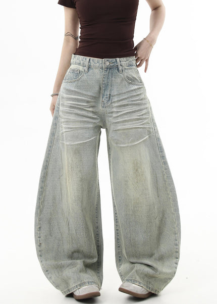 Black Distressed Wide-Leg Vintage Machete Jeans - Women’s Jeans