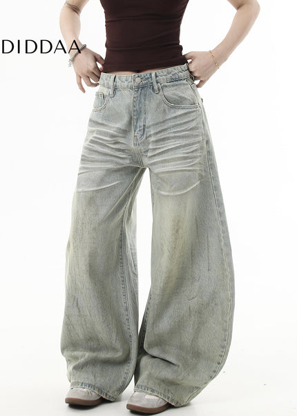 Black Distressed Wide-Leg Vintage Machete Jeans - Women’s Jeans