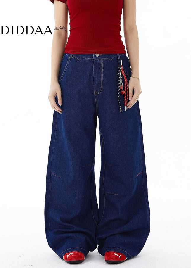 Black Embroidered Vintage Patch Jeans for Men and Women - Women’s Jeans