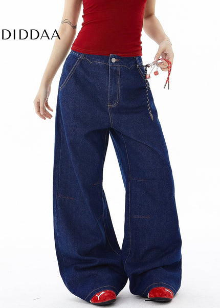 Black Embroidered Vintage Patch Jeans for Men and Women - Women’s Jeans