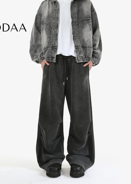 Black Grey Loose Fit Striped Casual Sweatpants - S / Black - Unisex Sweatpants