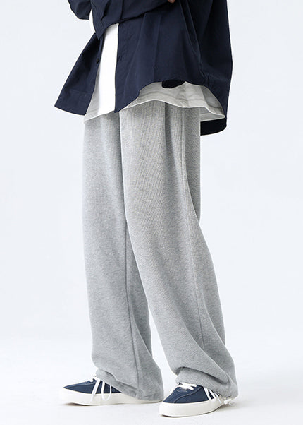 Black Heavy Cotton Wide Leg Sweatpants for Men - Unisex Sweatpants