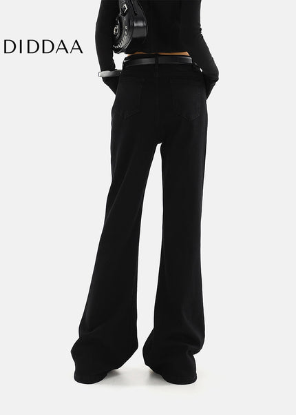 Black High Waist Bootcut Jeans with Stretch Flare - Women’s Jeans