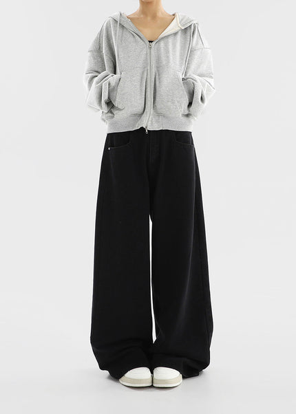 Black High Waist Wide Leg Jeans Slim Casual Pants - Women’s Jeans