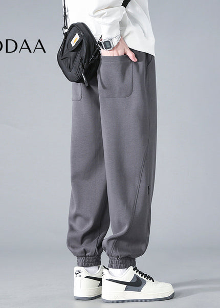 Black Loose Casual Drawstring Sweatpants for Men - M / Grey - Unisex Sweatpants