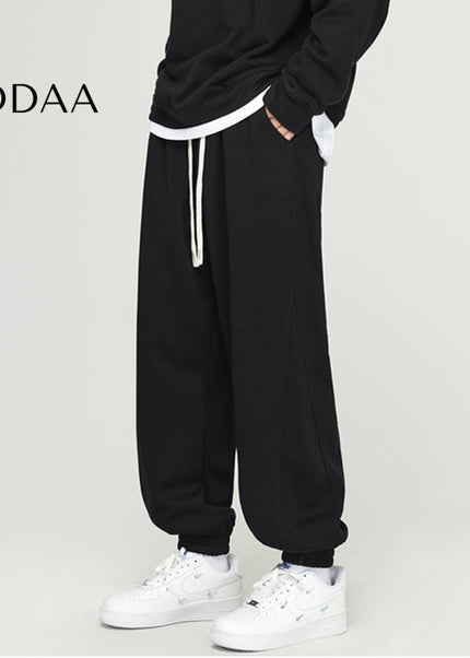 Black Loose Casual Drawstring Sweatpants for Men - M / Black - Unisex Sweatpants