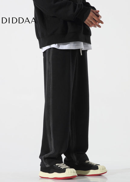 Black Loose Fit Casual Sweatpants for Men - Unisex Sweatpants