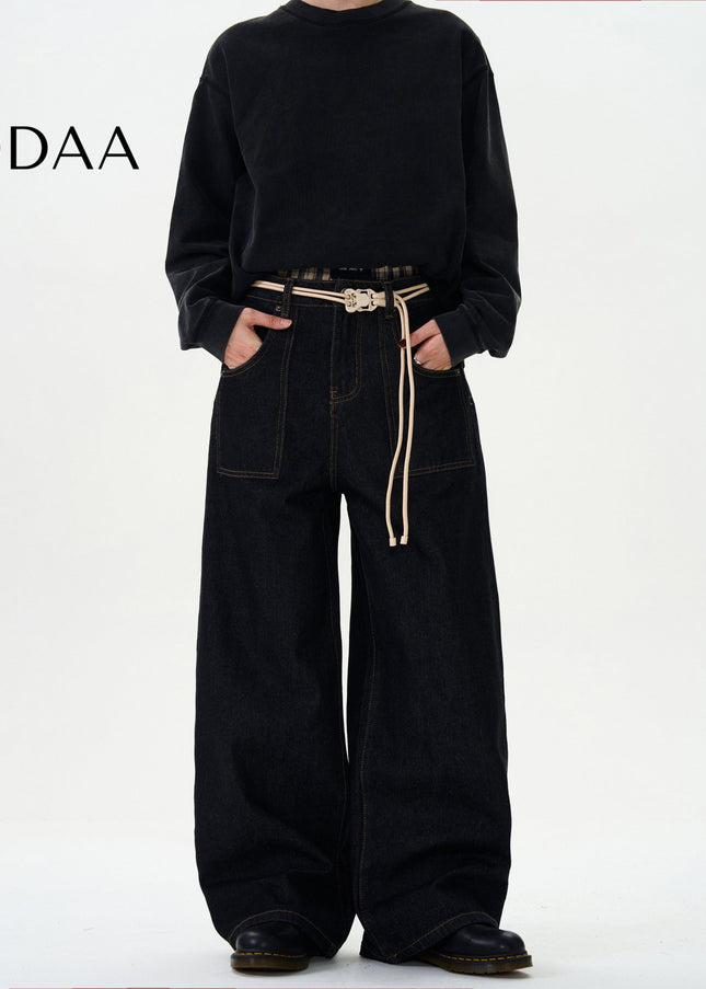 Black Loose Fit Denim Jeans for Men and Women - S / Black - Men’s Jeans