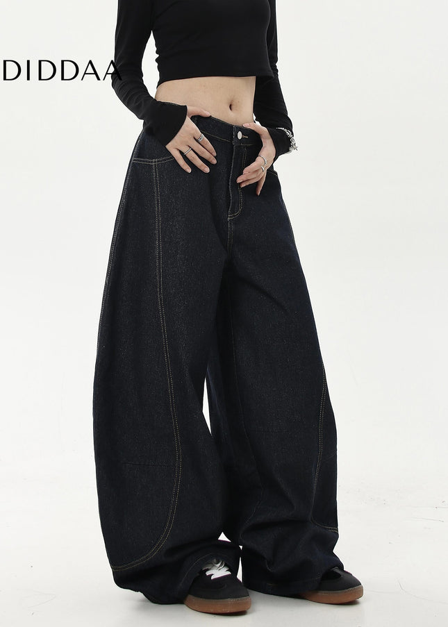 Black Loose Fit Machete Jeans Cleanfit Wide Leg Pants - Women’s Jeans