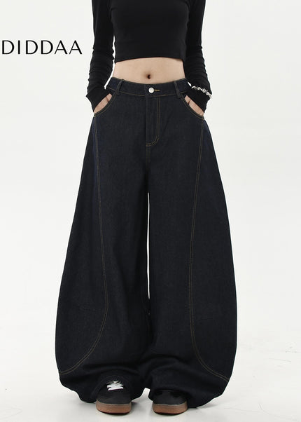 Black Loose Fit Machete Jeans Cleanfit Wide Leg Pants - Women’s Jeans