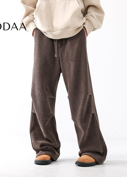 Black Loose Fit Velvet Sweatpants for Men - S / Brown - Unisex Sweatpants