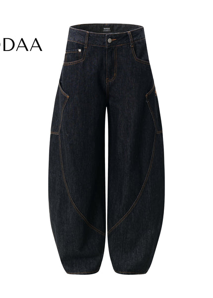 Black Loose Wide-Leg Long-Pocket Cargo Pants - XS / Black - Women’s Jeans