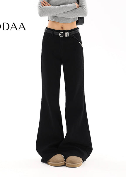 Black Low-Rise Bootcut Jeans Women’s Retro Flared Pants - S / Black - Women’s Jeans