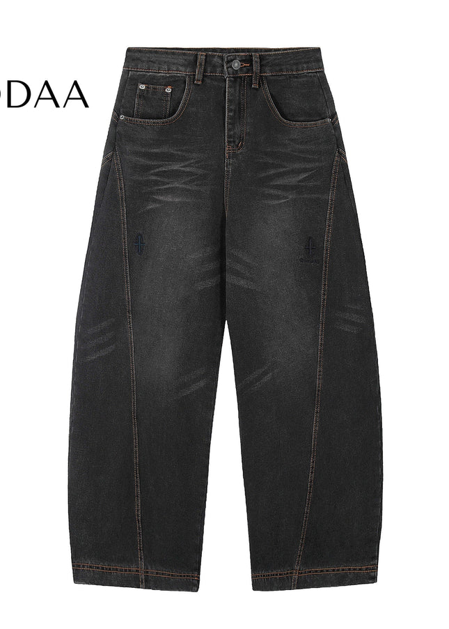 Black Luxury Embroidered Wide-Leg Jeans for All - S / Black - Women’s Jeans