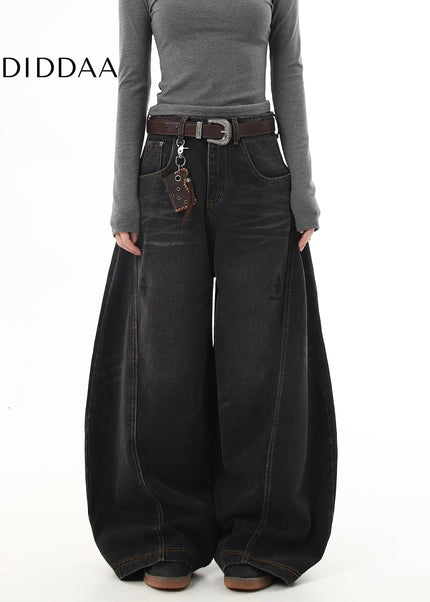 Black Luxury Embroidered Wide-Leg Jeans for All - Women’s Jeans