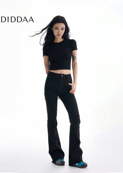 Black Slim High Waist Bootcut Jeans for Women - Women’s Jeans