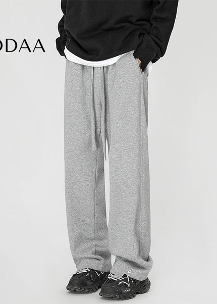 Black Straight Drape Casual Sweatpants for Men - M / Grey - Unisex Sweatpants