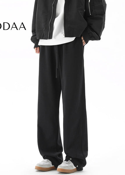 Black Straight Drape Casual Sweatpants for Men - M / Black - Unisex Sweatpants