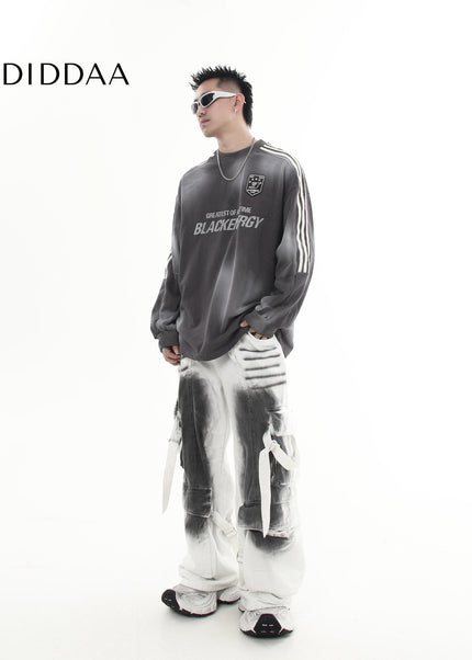 Black Strappy Bootcut Multi-Pocket Cargo Pants - Women’s Jeans