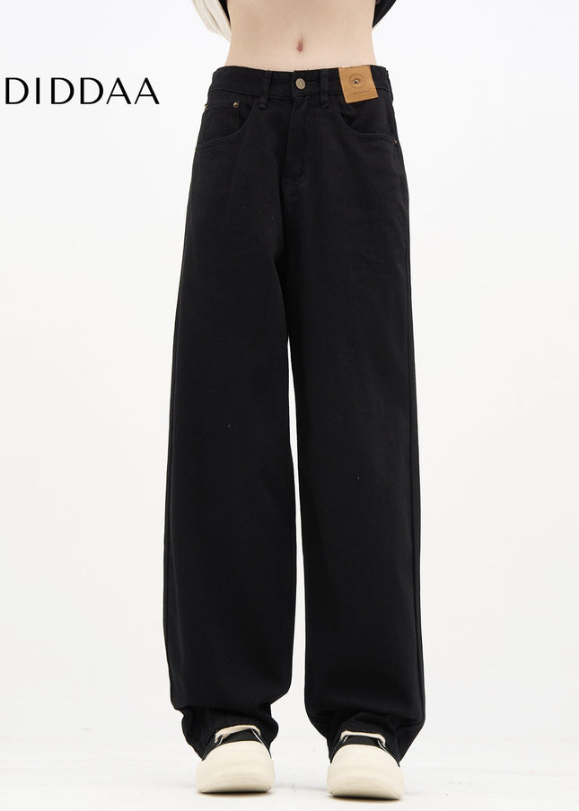 Black Versatile Loose Straight Leg Wide Leg Pants - Men’s Jeans