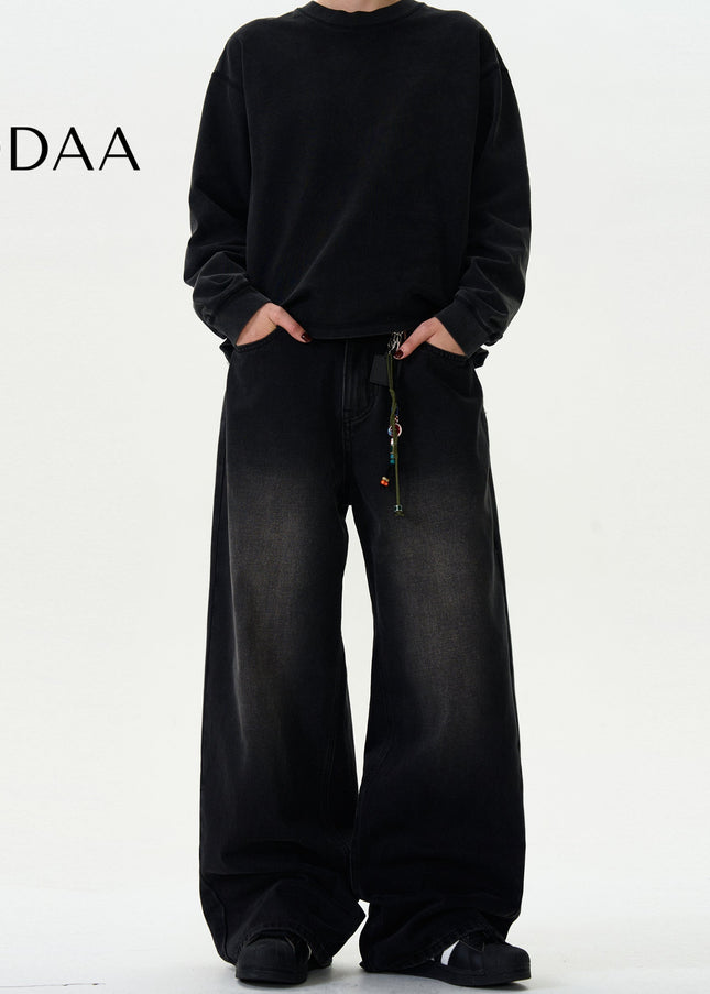 Black Vintage Washed Bootcut Jeans for Men and Women - S / Black - Men’s Jeans