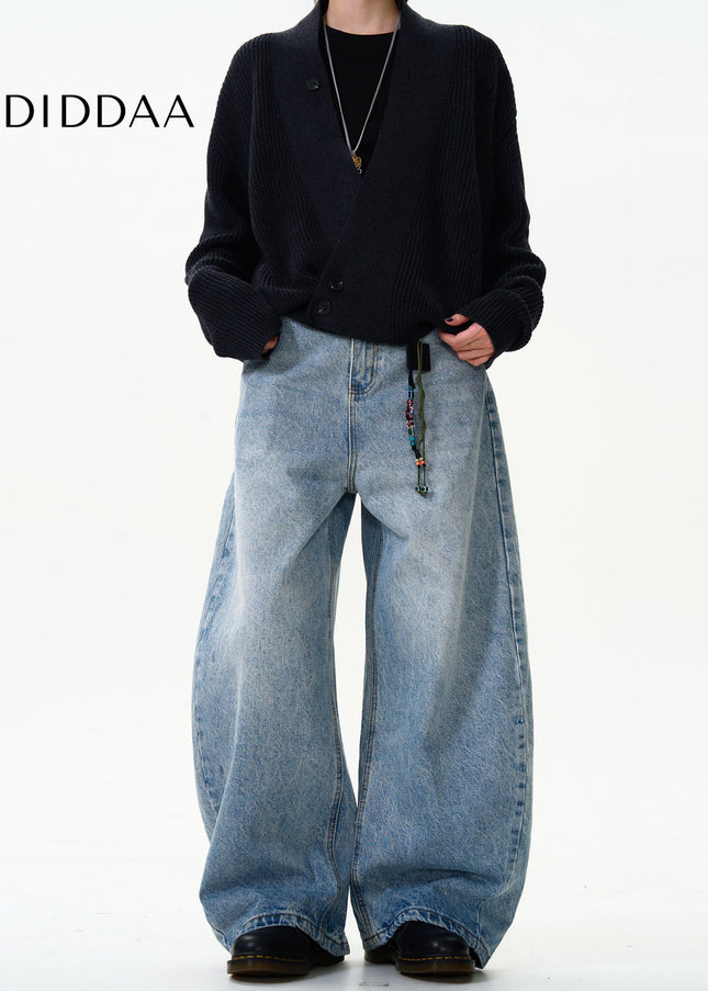 Blue Classic Loose Fit Scimitar Jeans for Men and Women - Men’s Jeans