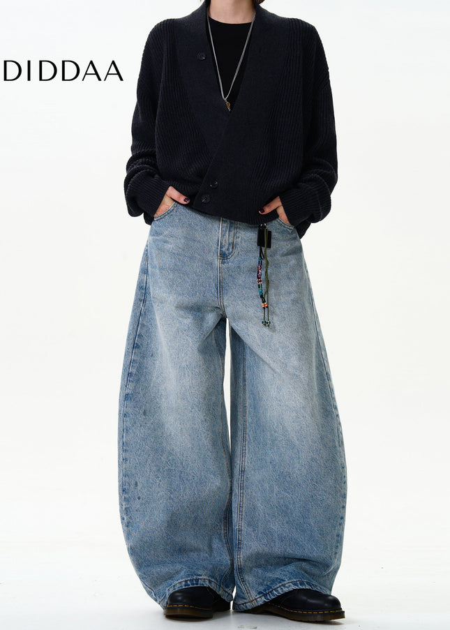 Blue Classic Loose Fit Scimitar Jeans for Men and Women - Men’s Jeans