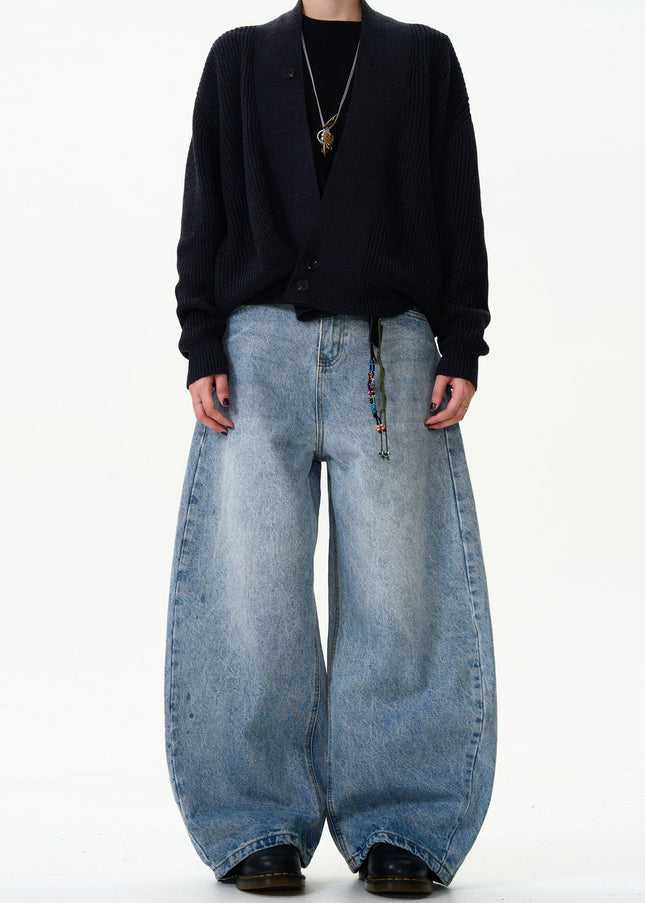 Blue Classic Loose Fit Scimitar Jeans for Men and Women - Men’s Jeans