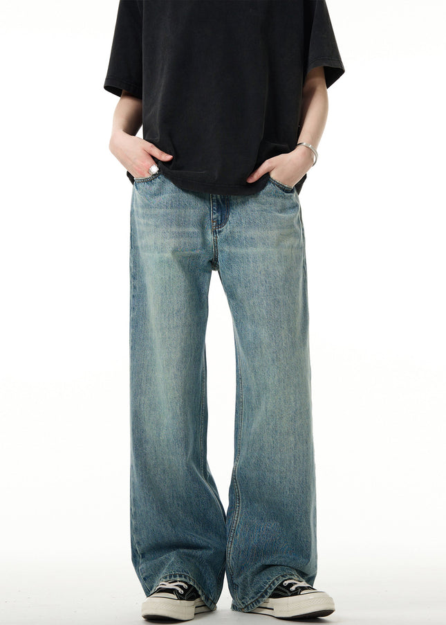 Blue Distressed American Retro Cleanfit Jeans - Men’s Jeans