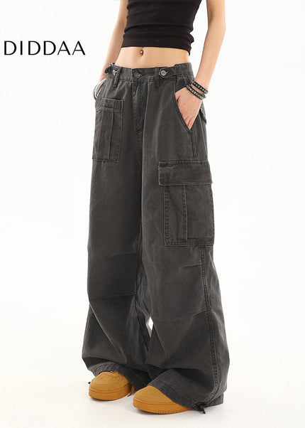 Blue Distressed Cargo Jeans Women’s Multi-Pocket Summer Design - Women’s Jeans