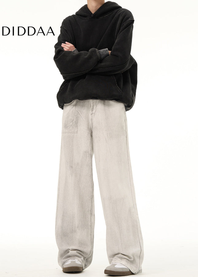 Blue Distressed Drape Jeans with Retro Design for Men - Men’s Jeans