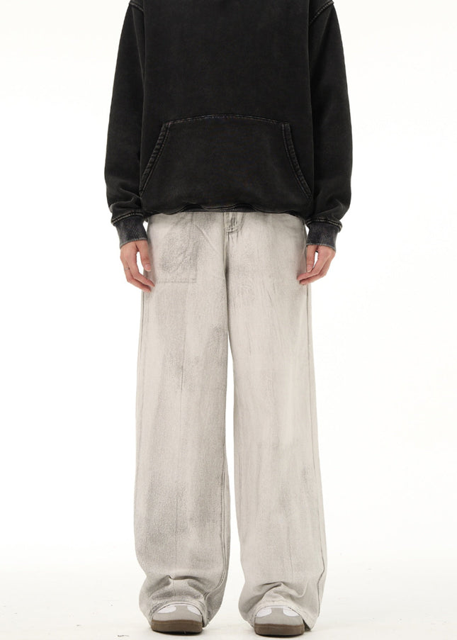 Blue Distressed Drape Jeans with Retro Design for Men - Men’s Jeans