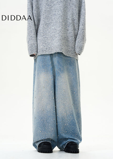 Blue High-Quality Loose Fit Wide-Leg Jeans - Women’s Jeans