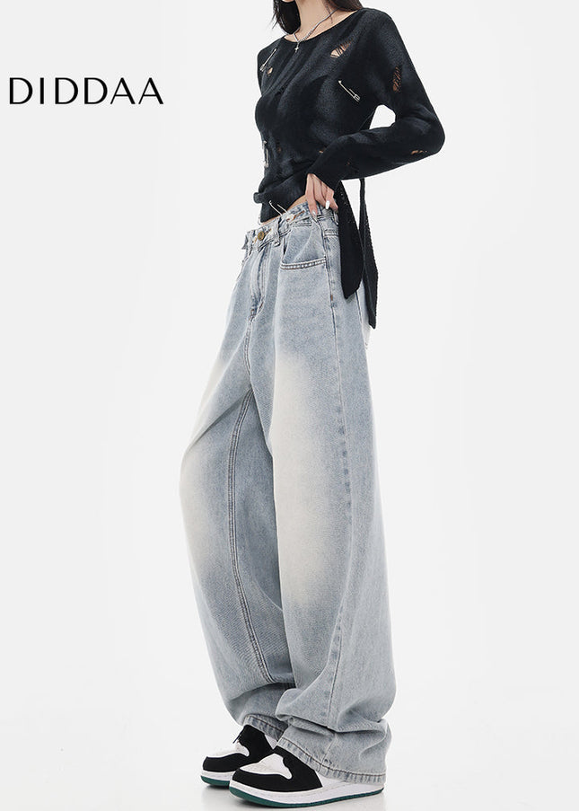 Blue High-Waisted Wide-Leg Jeans for Women - Women’s Jeans