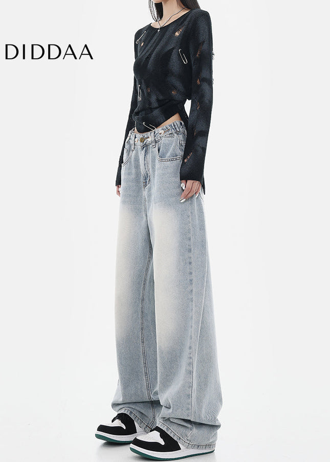 Blue High-Waisted Wide-Leg Jeans for Women - Women’s Jeans