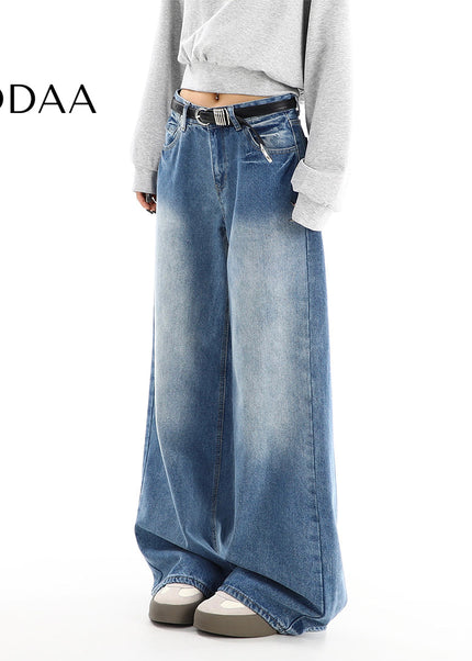 Blue Loose Drape Wide-Leg Jeans Women’s Spring 2025 - S / Blue - Women’s Jeans