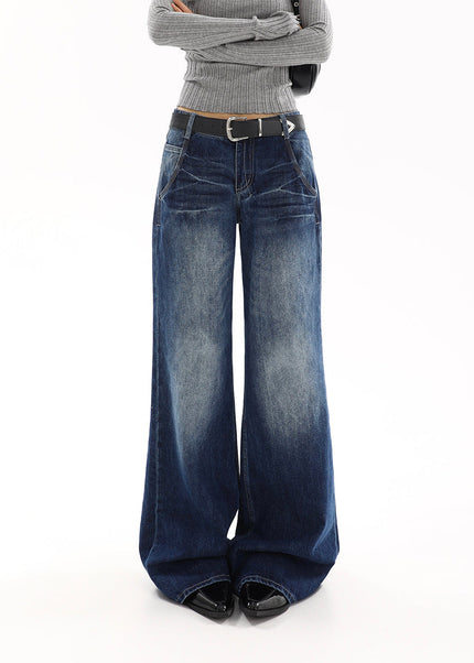 Blue Loose Fit American Retro Low Rise Jeans Women’s Spring 2025 - Women’s Jeans