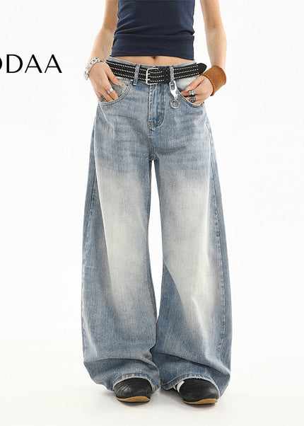 Blue Loose Fit High-Quality Long Scimitar Jeans - S / Blue - Women’s Jeans