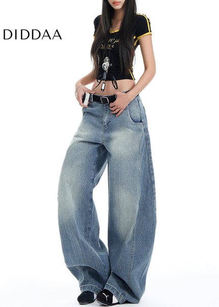 Blue Loose Fit High Waist Jeans - Women’s Jeans