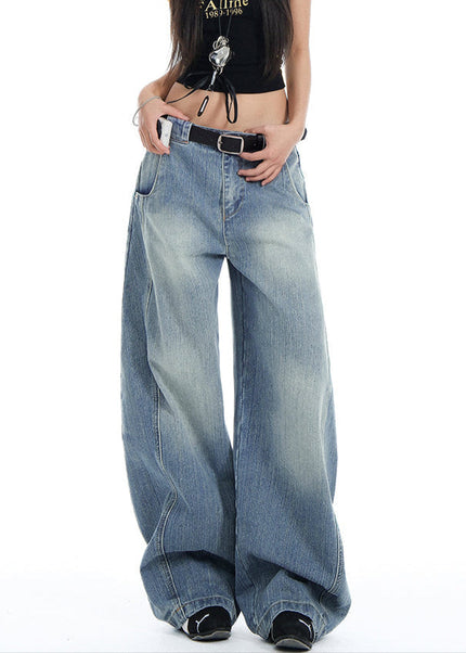 Blue Loose Fit High Waist Jeans - Women’s Jeans
