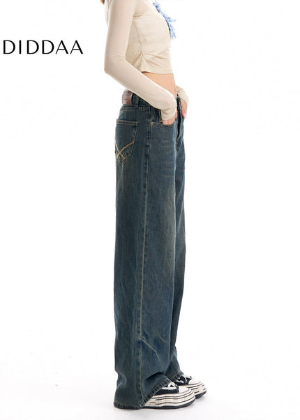 Blue Loose Fit High Waist Wide Leg Jeans - Women’s Jeans