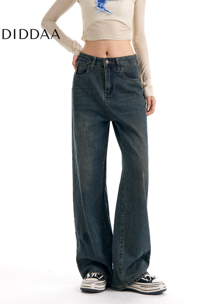 Blue Loose Fit High Waist Wide Leg Jeans - Women’s Jeans