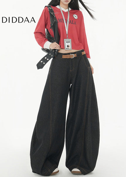 Blue Loose Fit Retro Wide-Leg Jeans for Women 2025 - Women’s Jeans