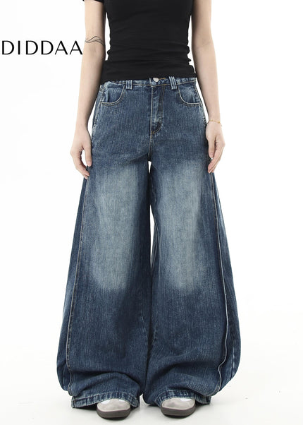 Blue Loose Fit Slub Wash Machetar Jeans for Everyone - Women’s Jeans