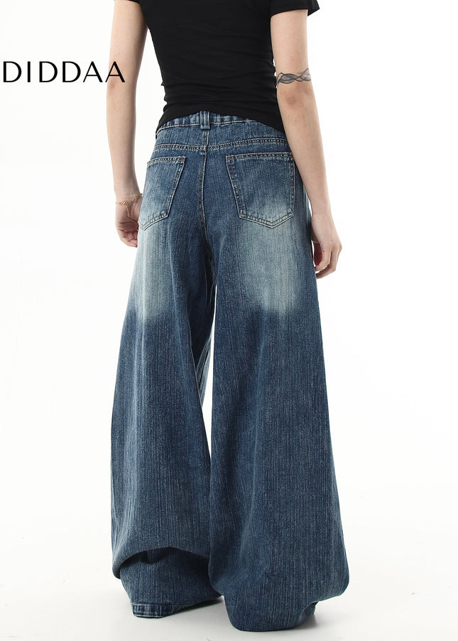Blue Loose Fit Slub Wash Machetar Jeans for Everyone - Women’s Jeans
